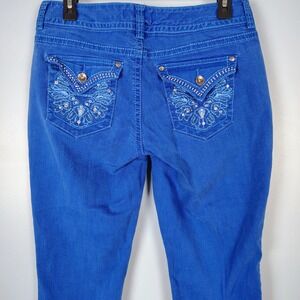 Nine West Jeans Date Night Fit Blue Embellished‎ Cropped Denim Pants Womens 10